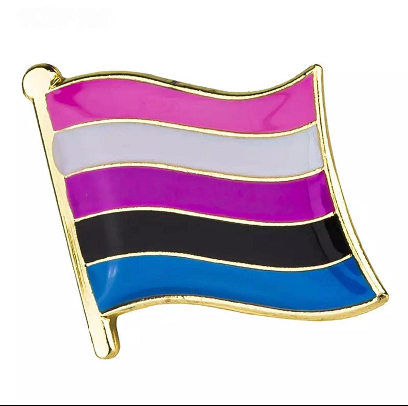 Genderfluid Pride Flag Lapel Pin Transgender Gender Fluid Aromantic Genderqueer Pansexual Bisexual Asexual Nonbinary Lesbian Polyamorous