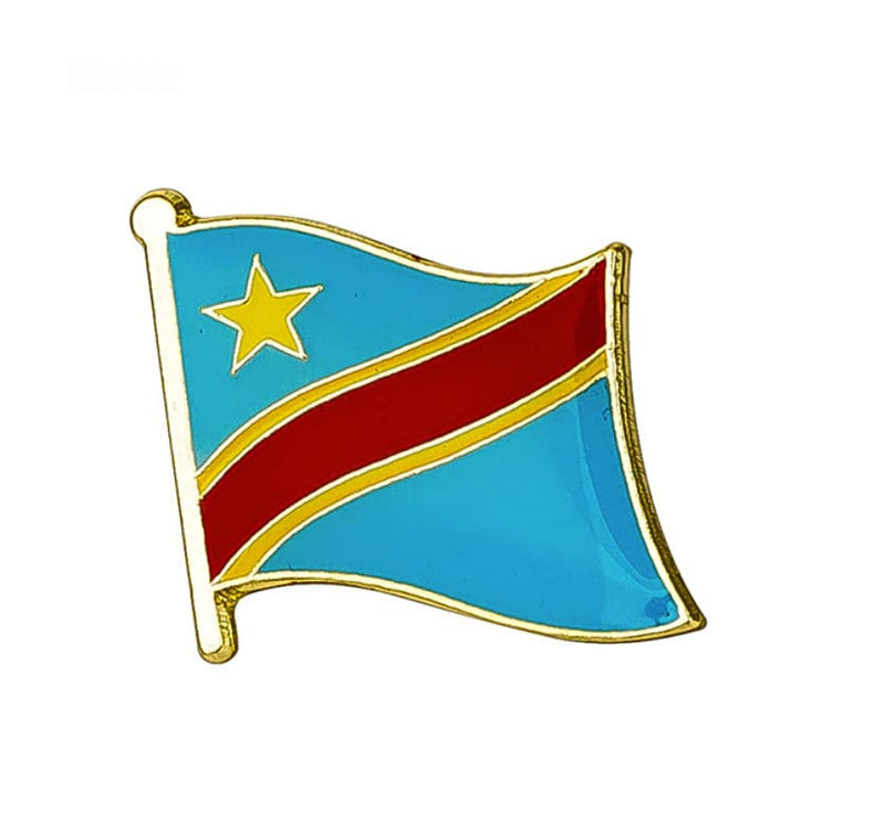D R Congo flag Flag Lapel clothes / country flag Badge / Congo national flag Brooch / Democratic Republic of Congo National Flag Lapel Pin