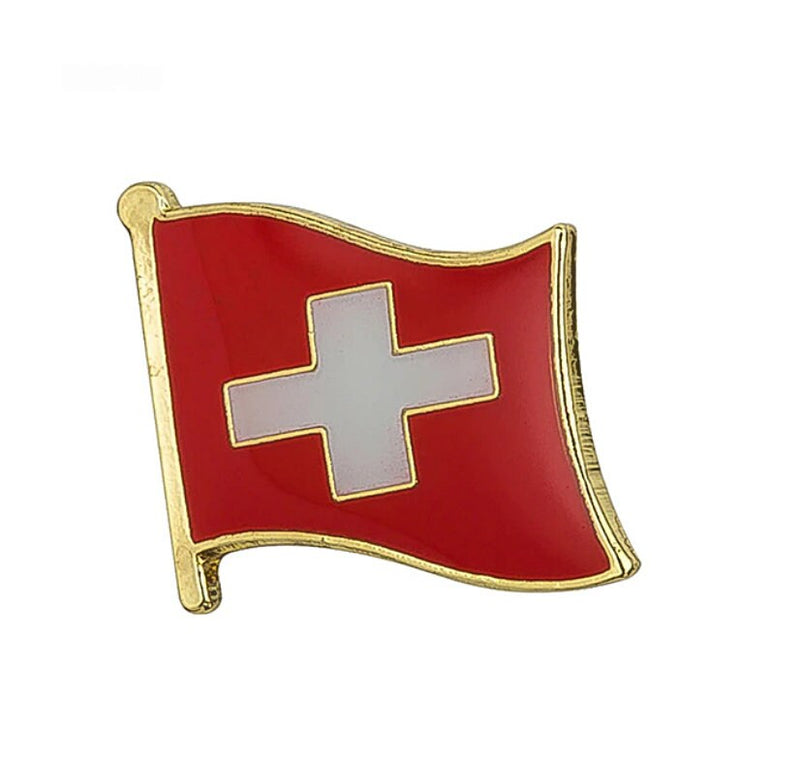 Switzerland Flag Lapel clothes / country flag Badge / Swiss national flag Brooch / Switzerland National Flag Lapel Pin