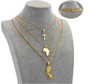 DEALS: Set of 3 - Africa Map / Ankh / Nefertiti Necklaces