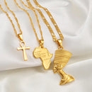 DEALS: Set of 3 - Africa Map / Ankh / Nefertiti Necklaces