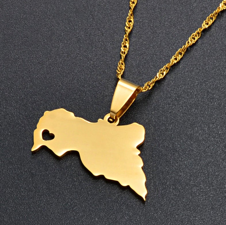 Central African Republic map pendant Necklace