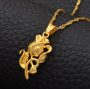 Rose Flower Pendant Necklace
