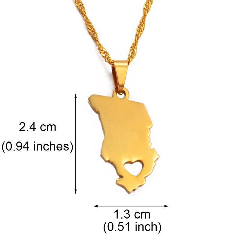 Chad map Pendant Necklace