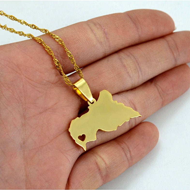 Central African Republic Map Pendant Necklace