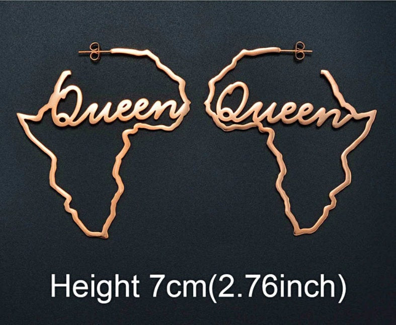 Africa Map Outline Earrings for Queens