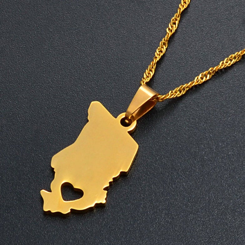 Chad Map Pendant Necklace