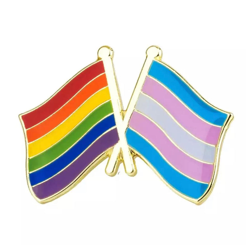 LGBTQIA Rainbow Transgender Pride Flag Lapel Pin / Gender Fluid Genderqueer Pansexual Bisexual Asexual Nonbinary Lesbian Polyamorous
