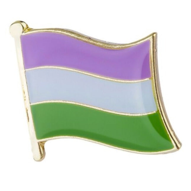Genderqueer Pride Flag Lapel Pin / LGBTQ+ Rainbow Genderfluid Aromantic Genderqueer Pansexual Bisexual Asexual Nonbinary Lesbian Polyamorous