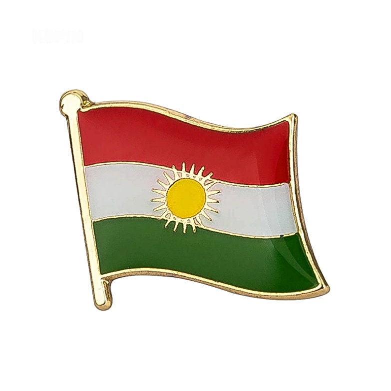 Kurdistan Flag Lapel Pins / Kurdistan country flag Badge / Kurdistan enamel lapel pins / Kurdistan Brooch / Clothes pins