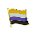 Nonbinary Pride Flag Lapel Pin / LGBTQIA Transgender Gender Fluid Aromantic Genderqueer Pansexual Bisexual Asexual Lesbian Polyamorous