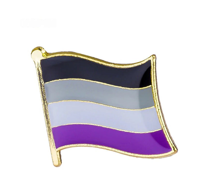 Asexual Pride Flag Lapel Pin / LGBTQIA clothes pin / Asexual enamel brooch