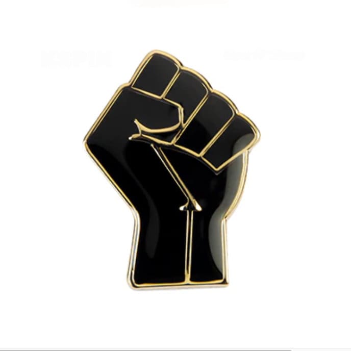 Black Fist lapel pin / Black Lives Matter Fight enamel pin / Black and Red Raised Fist of Solidarity Pin Lapel / Mandela Power Salute