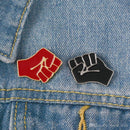 Black Fist lapel pin / Black Lives Matter Fight enamel pin / Black and Red Raised Fist of Solidarity Pin Lapel / Mandela Power Salute