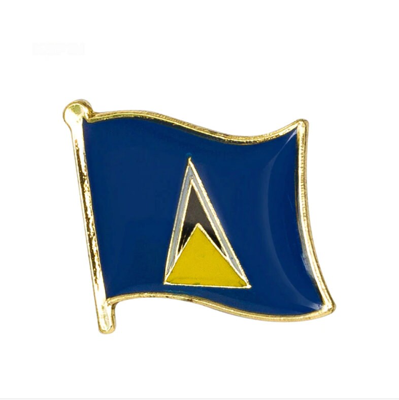 Saint Lucia Flag Lapel clothes / country flag Badge / Saint Lucia national Brooch / St Lucia Flag Lapel Pin / Saint Lucia enamel pin