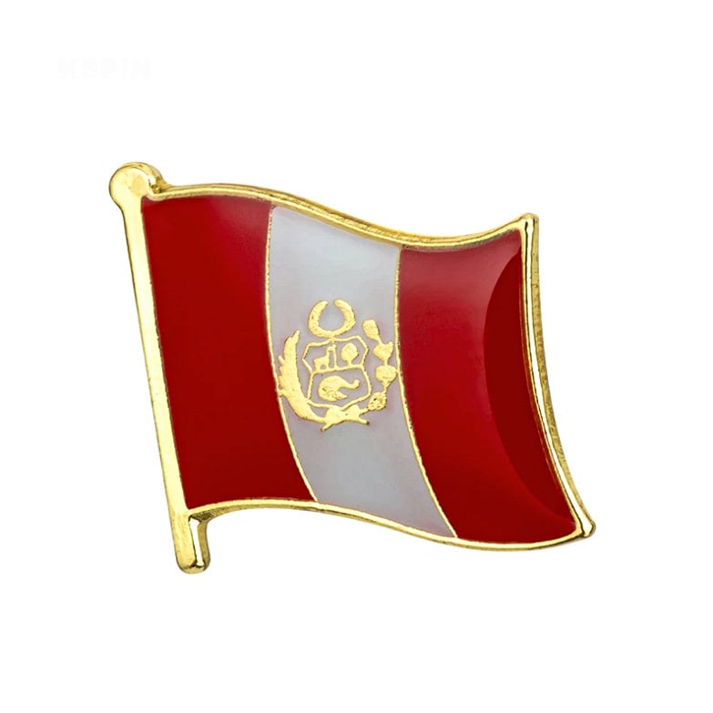 Peru Flag Lapel clothes / country flag Badge / Peruvians national flag Brooch / Peru National Flag Lapel Pin / Peru enamel pins