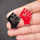 Black Fist lapel pin / Black Lives Matter Fight enamel pin / Black and Red Raised Fist of Solidarity Pin Lapel / Mandela Power Salute