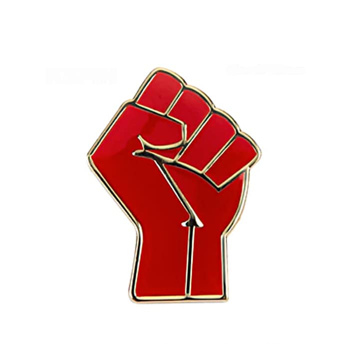 Black Fist lapel pin / Black Lives Matter Fight enamel pin / Black and Red Raised Fist of Solidarity Pin Lapel / Mandela Power Salute