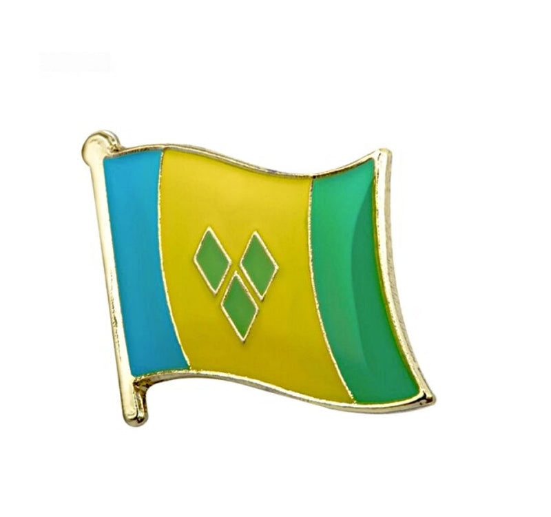 St. Vincent and the Grenadines Flag Lapel clothes / country flag Badge / St. Vincent Flag Lapel Pin / St Vincent enamel pin brooch