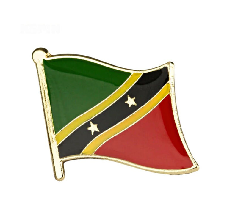 Saint Kitts and Nevis Flag Lapel clothes / country flag Badge / St Kitts national Brooch / St Kitts Flag Lapel Pin / St Kitts enamel pin
