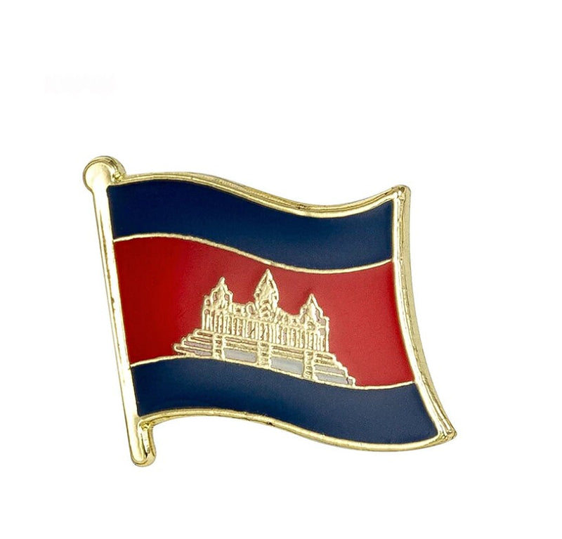 Cambodia Flag Lapel clothes / country flag Badge / Cambodian national flag Brooch / Cambodia National Flag Lapel Pin / Cambodia enamel pin