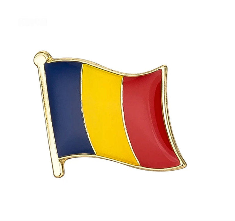Romania Flag Lapel clothes / country flag Badge / Romanian national flag Brooch / Romania National Flag Lapel Pin / Romania enamel pin