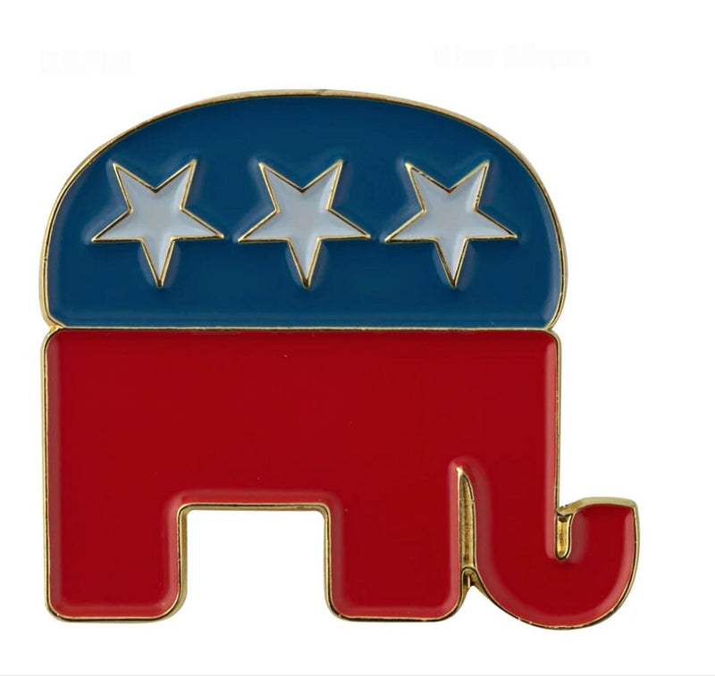 Republican Elephant Lapel Pin / Republican Elephant Badge / Republican party Brooch / Republican Elephant enamel lapel pin