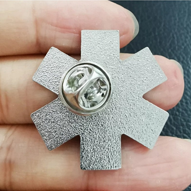 Star of life Lapel clothes pin / Star of life Badge / Star of life Brooch / Star of life enamel lapel pin