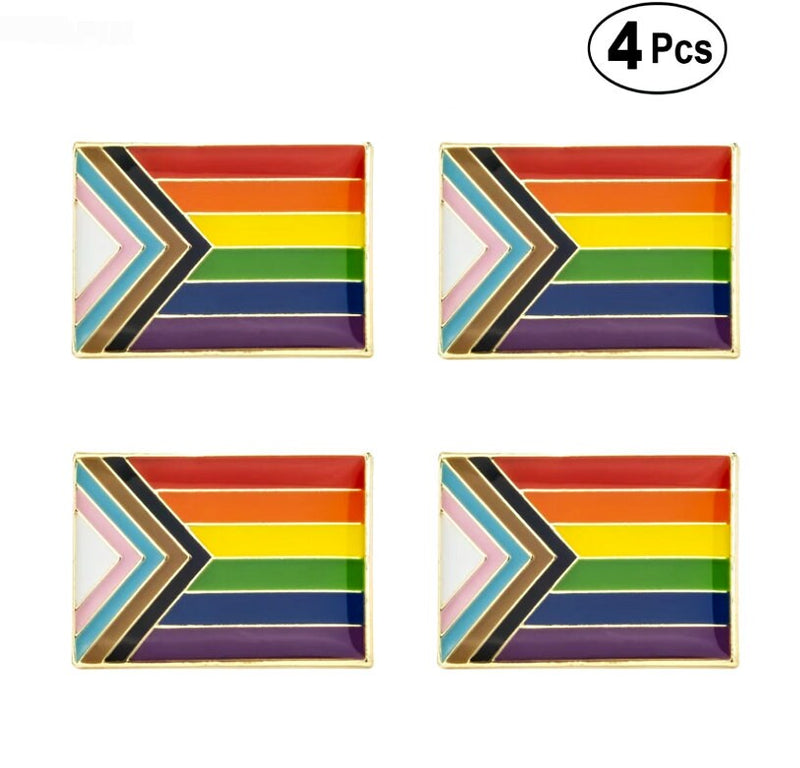 Progress pride flag Lapel Pin / LGBTQIA progress rainbow pride flag enamel pin