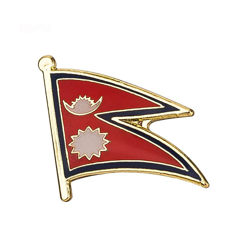 Nepal Flag Lapel clothes / country flag Badge / Nepal national flag Brooch / Nepal National Flag Lapel Pin / Nepal enamel pin