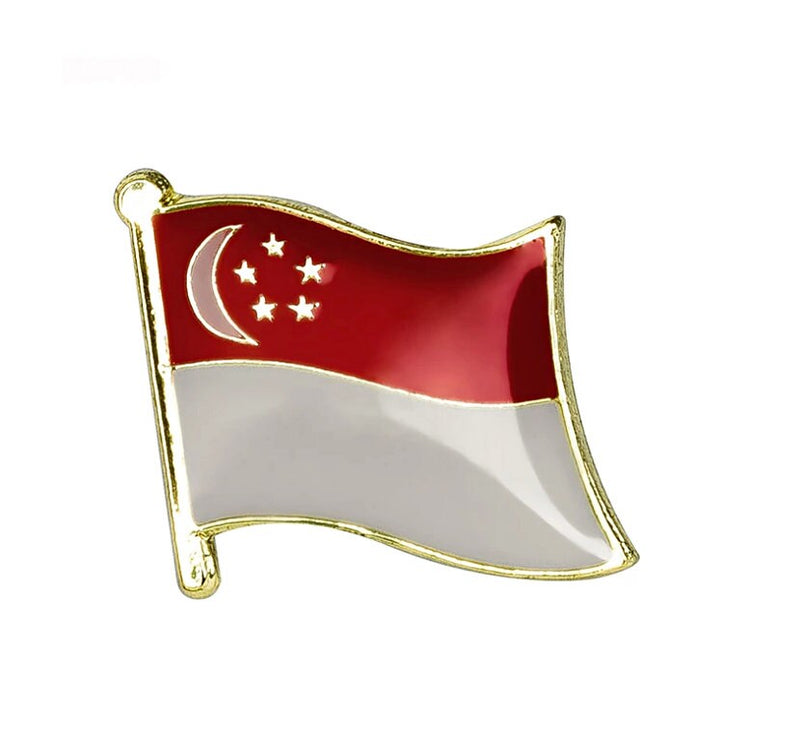 Singapore Flag Lapel clothes / country flag Badge / Singapore national flag Brooch / Singapore Flag Lapel Pin / Singapore enamel pin
