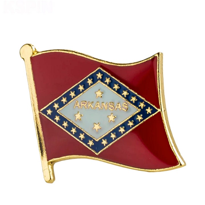 Arkansas State flag lapel pin / USA Arkansas flag clothes brooch / enamel pins / Arkansas flag Badge / Arkansas pin