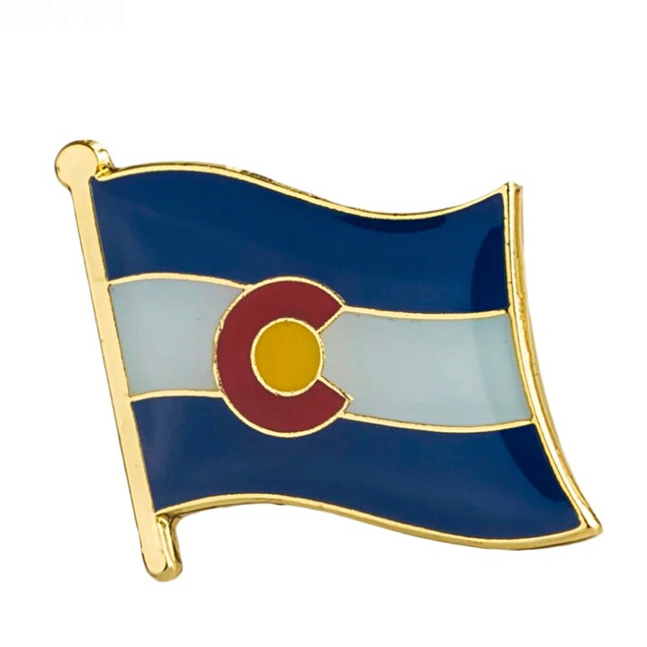 Colorado State flag lapel pin / USA Colorado flag clothes brooch / enamel pins / Colorado flag Badge / Colorado pin