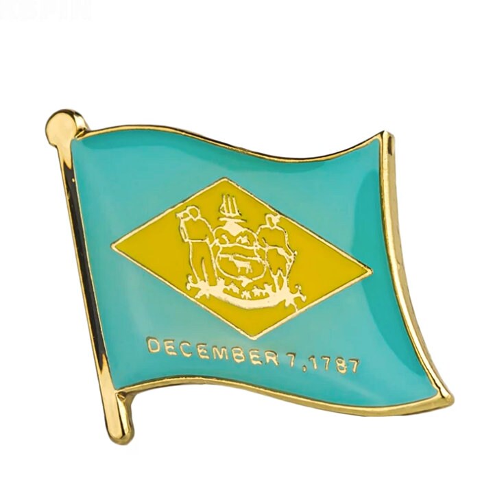 Delaware State flag lapel pin / USA Delaware flag clothes brooch / enamel pins / Delaware flag Badge / Delaware pin