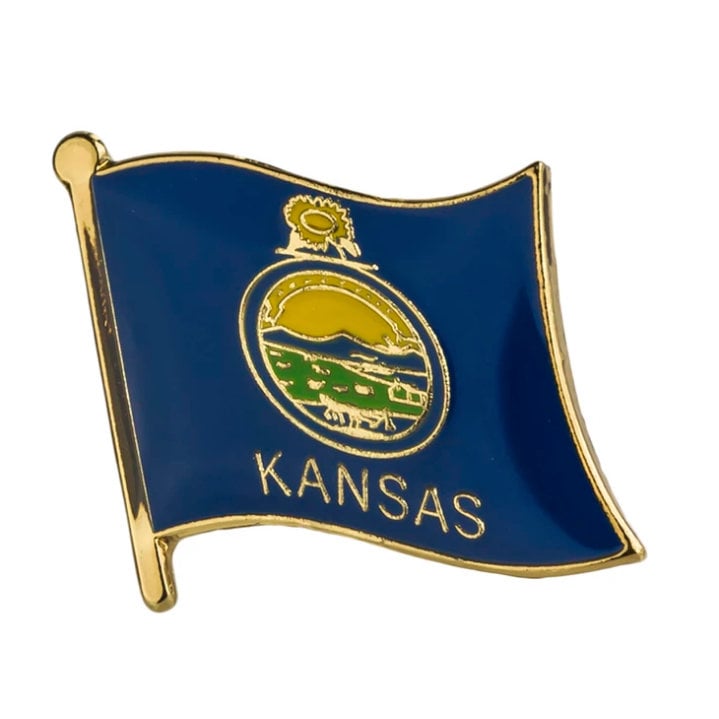 Kansas State flag lapel pin / USA Kansas flag clothes brooch / enamel pins / Kansas flag Badge / Kansas pin