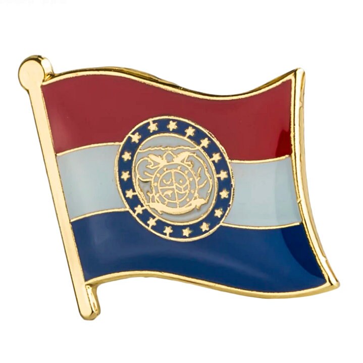 Missouri State flag lapel pin / USA Missouri flag clothes brooch / enamel pins / Missouri flag Badge / Missouri pin