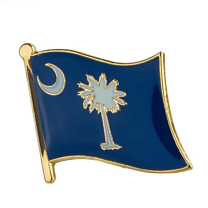 South Carolina State flag lapel pin / USA South Carolina flag clothes brooch / enamel pins / South Carolina flag Badge / South Carolina pin