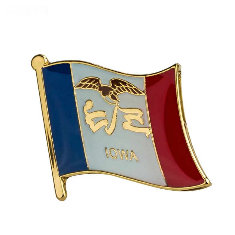 Iowa State flag lapel pin / USA Iowa flag clothes brooch / Iowa enamel pins / Iowa flag Badge / Iowa pin