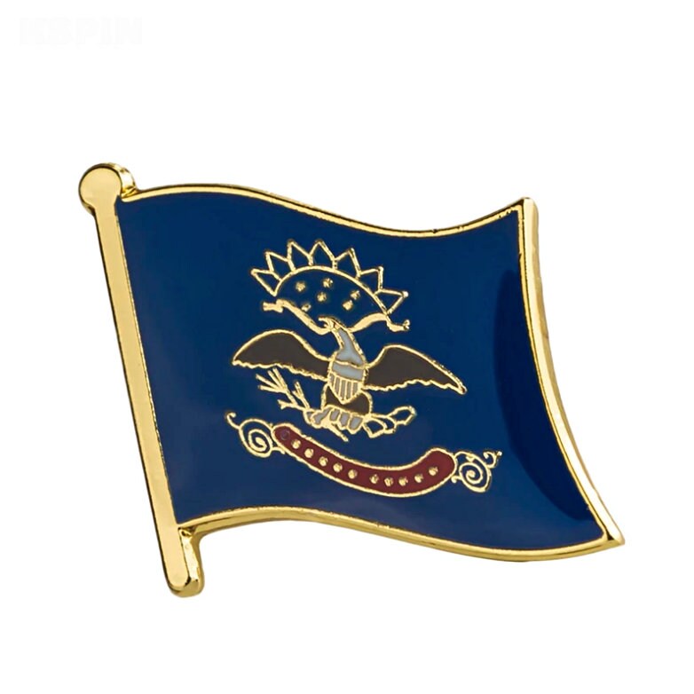 North Dakota State flag lapel pin / USA North Dakota flag clothes brooch / enamel pins /North Dakota flag Badge / New Hampshire pin