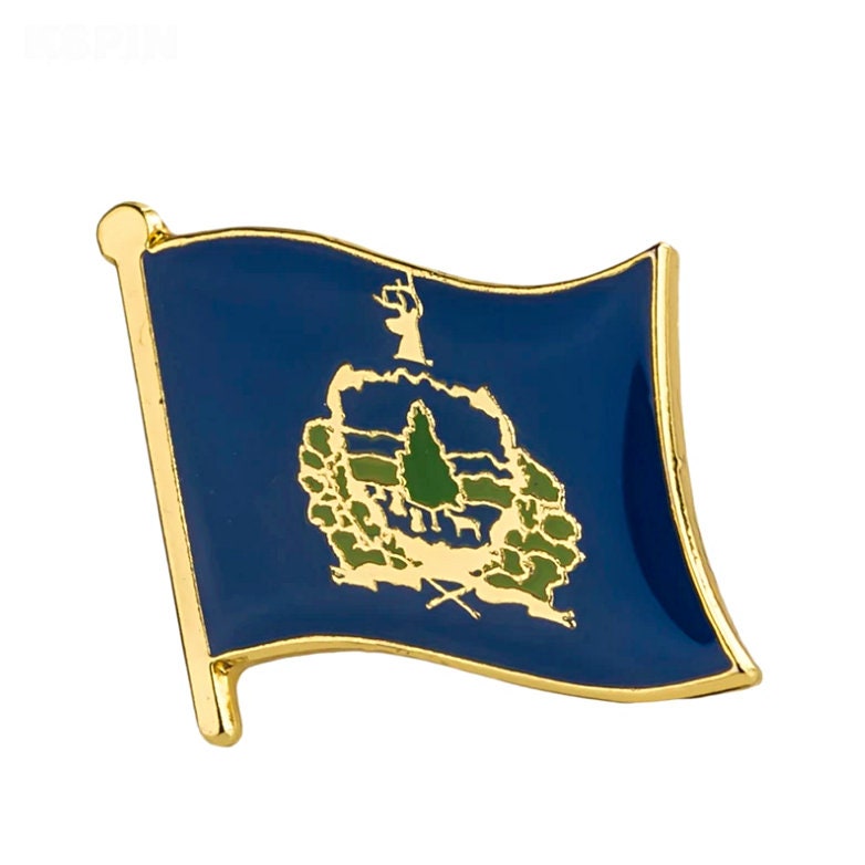 Vermont State flag lapel pin / USA Vermont flag clothes brooch / Vermont enamel pins /Vermont flag Badge / Vermont pin