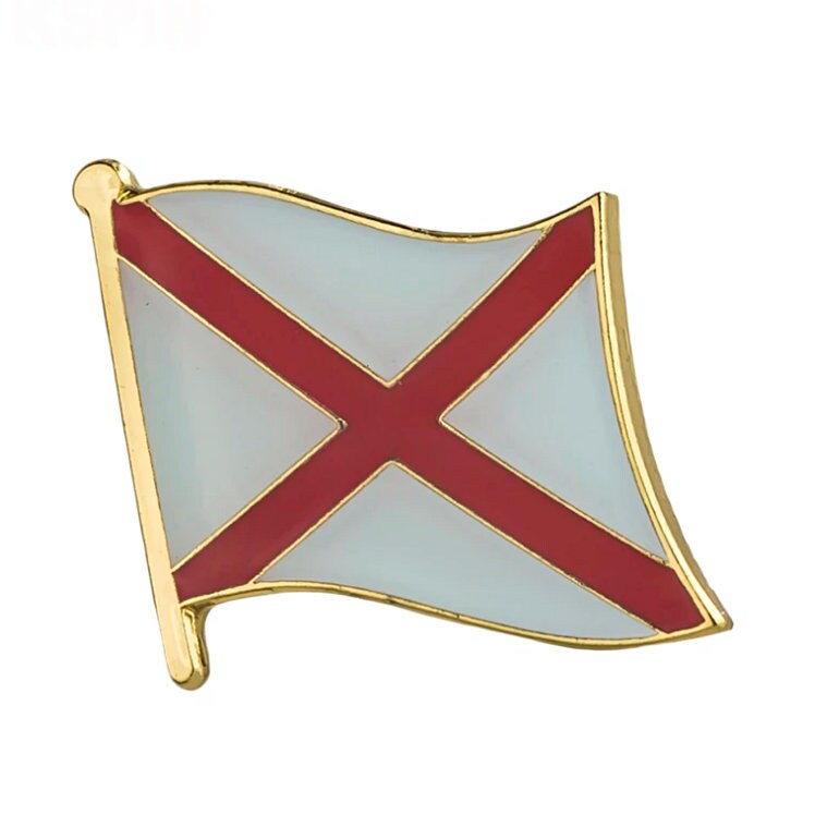 Alabama State flag lapel pin / USA Alabama flag clothes brooch / enamel pins / Alabama flag Badge / Alabama pin