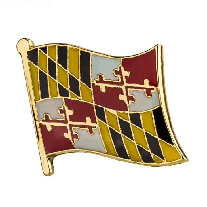 Maryland State flag lapel pin / USA Maryland flag clothes brooch / enamel pins / Maryland flag Badge / Maryland pin
