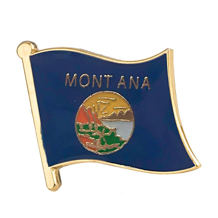 Montana State flag lapel pin / USA Montana flag clothes brooch / enamel pins / Montana flag Badge / Montana pin