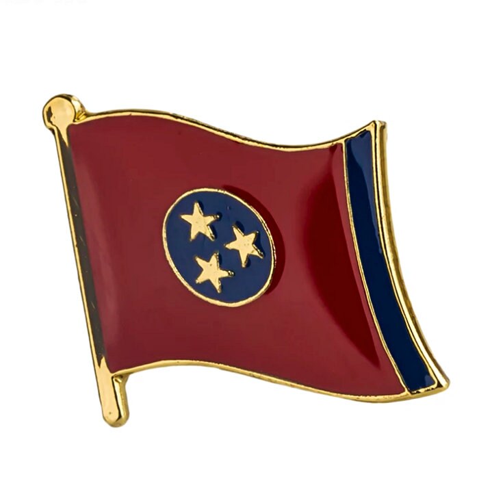 Tennessee State flag lapel pin / USA Tennessee flag clothes brooch / enamel pins / Tennessee flag Badge / Tennessee pin