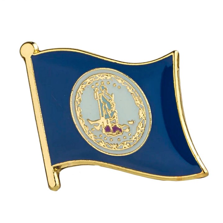 Virginia State flag lapel pin / USA Virginia flag clothes brooch / enamel pins / Virginia flag Badge / Virginia pin