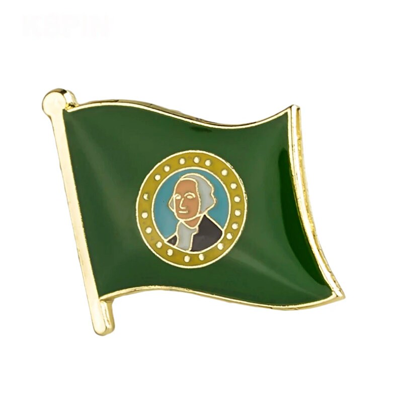 Washington State flag lapel pin / USA Washington flag clothes brooch / enamel pins / Washington flag Badge / Washington pin