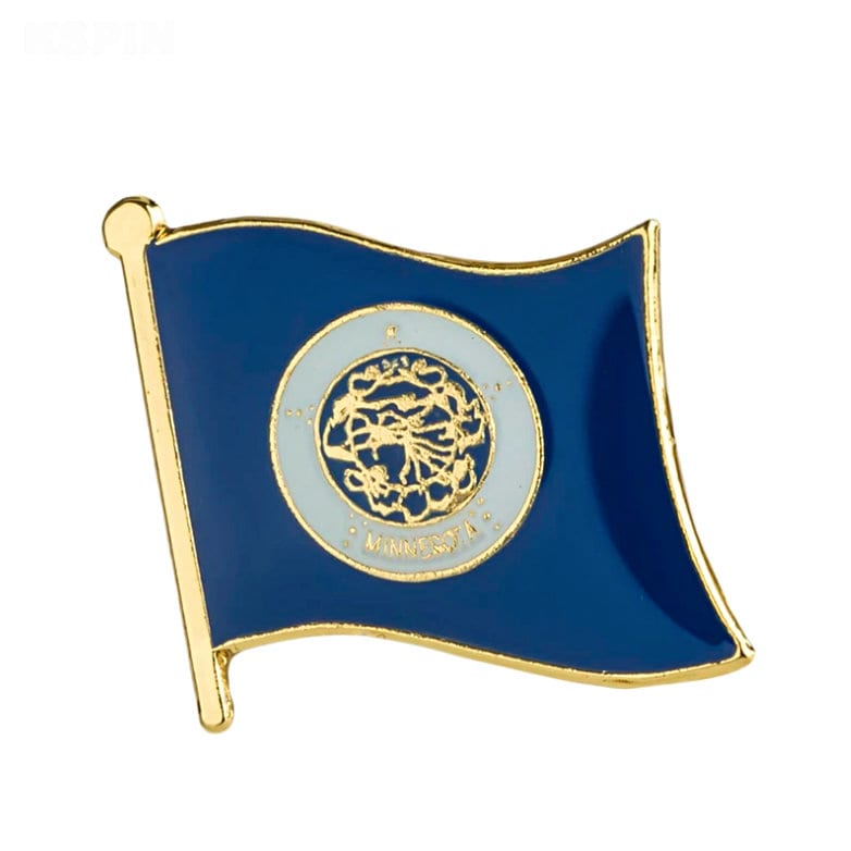 Minnesota State flag lapel pin / USA Minnesota flag clothes brooch / Minnesota enamel pins / Minnesota flag Badge / Minnesota pin