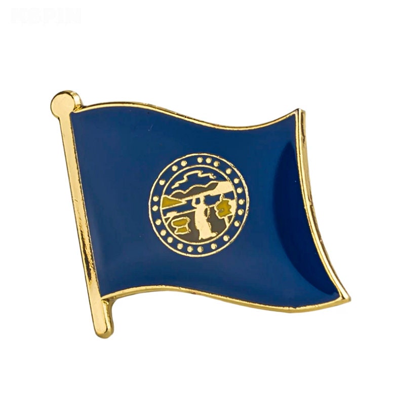 Nebraska State flag lapel pin / USA Nebraska flag clothes brooch / Nebraska enamel pins / Nebraska flag Badge / Nebraska pin