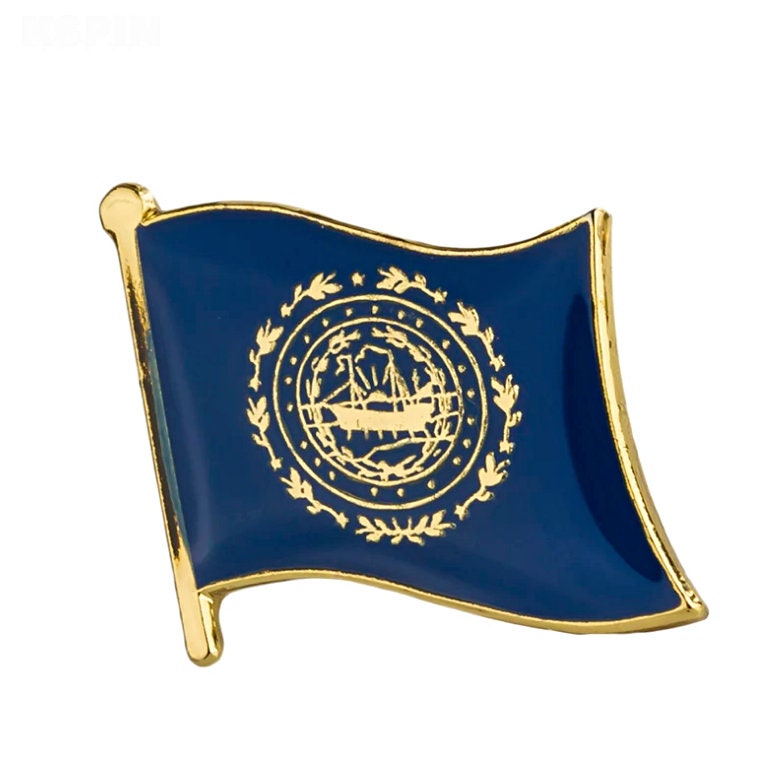 New Hampshire State flag lapel pin / USA New Hampshire flag clothes brooch / enamel pins / New Hampshire flag Badge / New Hampshire pin