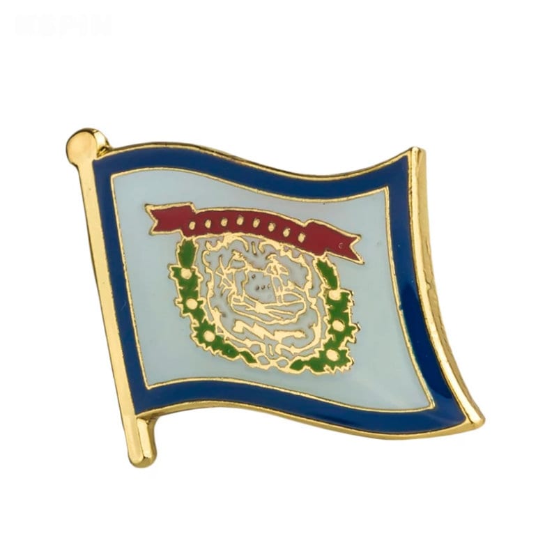 West Virginia State flag lapel pin / USA West Virginia flag clothes brooch /enamel pins /West Virginia flag Badge / West Virginia pin